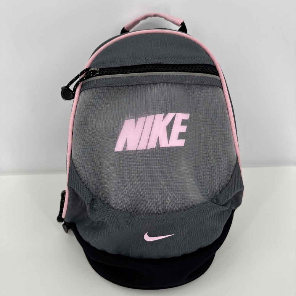 Vintage 90s‎ Nike Backpack Mini Bag Gray Pink Logo Sports Casual Y2K Girlhood